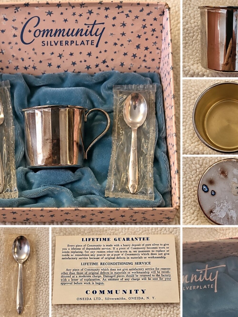 Vintage Community by Oneida Silverplate Baby Cup, Fork & Spoon Set